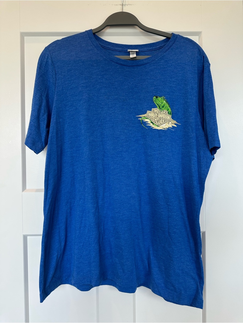 Harley-Davidson Blue Short-Sleeve Tee with Green Chest Logo